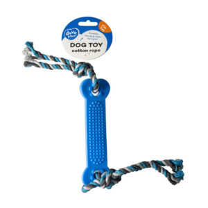 Duvo Tug Toy Knotted Cotton With 2 Knots Rubber GreyBlue 37cm 1.jpg