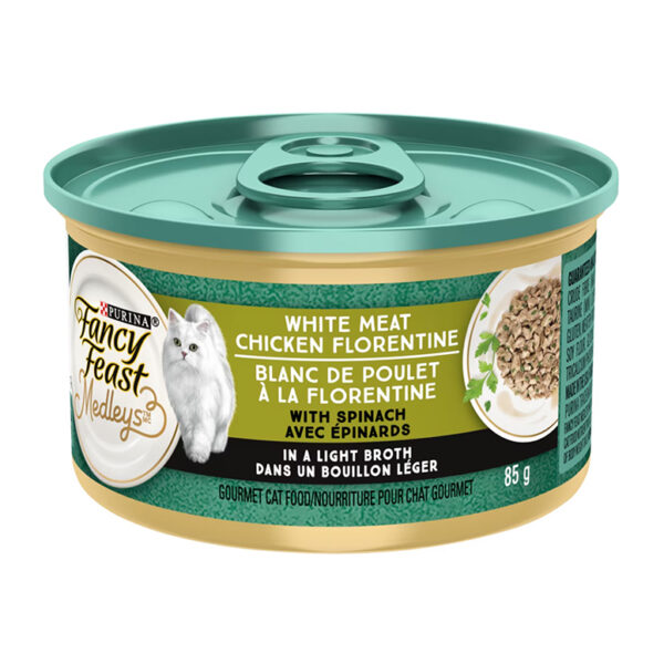 Fancy Feast Medleys White Meat Chicken Florentine Cat Food 85G 1.jpg