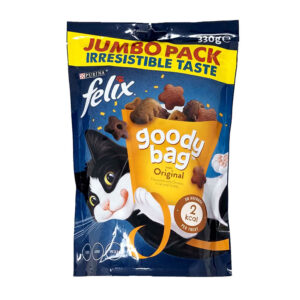 Felix Goody Bag Jumbo Pack Cat Treats Original Mix Chicken Liver Turkey 330G 1.jpg