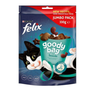 Felix Goody Bag Jumbo Pack Cat Treats Seaside Mix Salmon Pollock Trout 330G 1.jpg