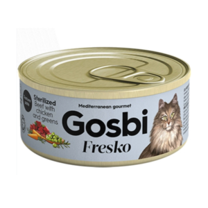 Gosbi Fresko sterilised beef with chicken and greens pate 70g 1.png