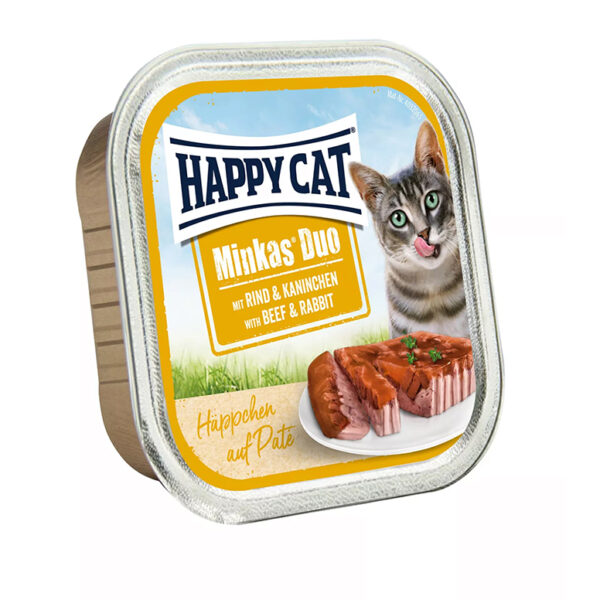 Happy Cat Minkas Duo Beef Rabbit Pate With Meaty Chunks Adult Cat Wet Food 100G 1.jpg