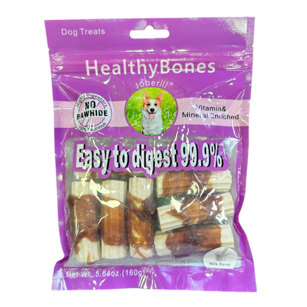 Healthy Bones No Rawhide Milk Flavor Dog Treat 160G 1.png