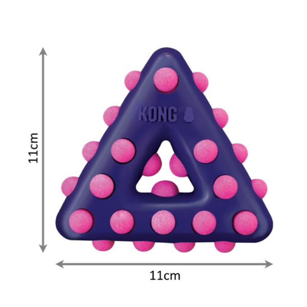 Kong Dotz Triangle Chewing Dog Toy Ice 11cm 1.jpg