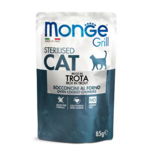 Monge Grill Sterilised Cat Pate Wet Food Rich In Trout 85G 1.jpg