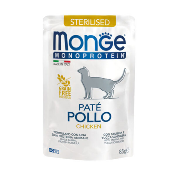 Monge Monoprotein Sterilised Cat Pate Wet Food Chicken 85 G 1.jpg