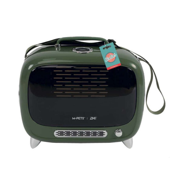 Mpets Sixties Tv Pet Carrier Green 1.jpg