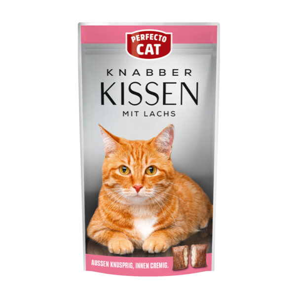 Perfecto Cat Knabber Kissen Cat Treat With Salmon 50G 1.jpg