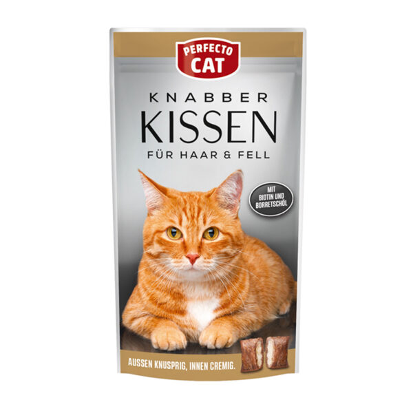 Perfecto Cat Knabber Kissen For Hair And Skin Cat Treat With Chicken 50G 1.jpg