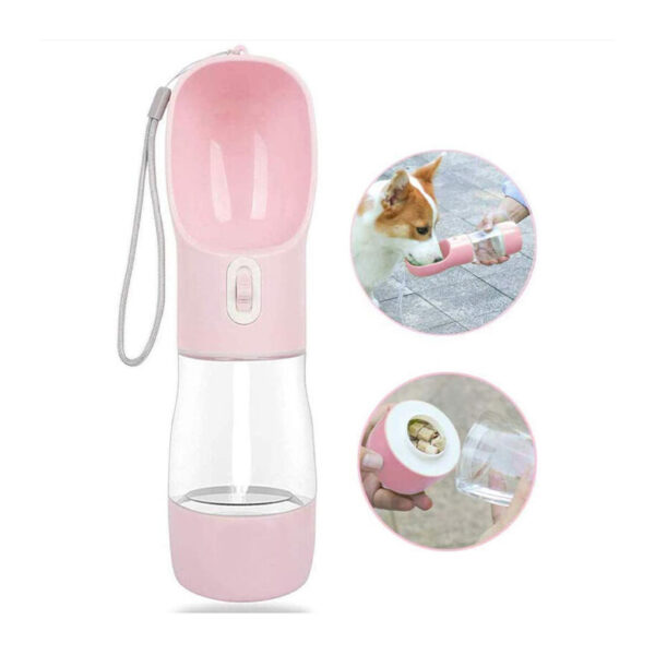 Portable Travel Water Dispenser With Food Container Pink 1.jpg