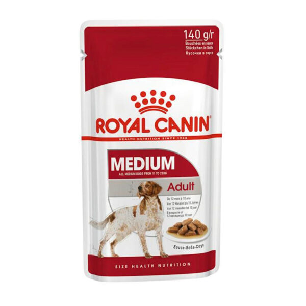 Royal Canin Medium Adult Dog Wet Food Chunks In Gravy 140G 1.jpg