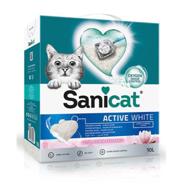 Sanicat Active White Lots Flower Fragrance Ultra Clumping Cat Litter 10L 1.jpg