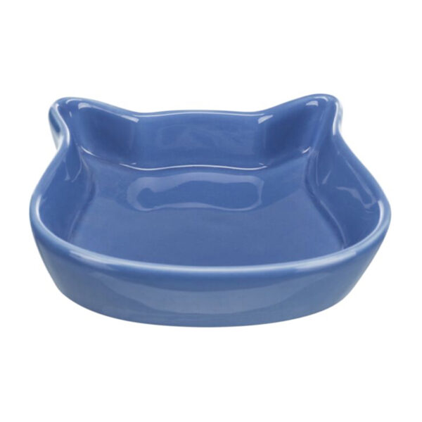 Trixie Ceramic Bowl Blue Cat Face Shape 12cm 1.jpg