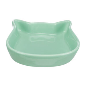 Trixie Ceramic Bowl Green Cat Face Shape 12cm 1.jpg