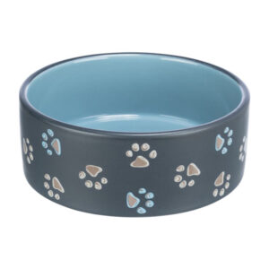 Trixie Jimmy Ceramic Bowl Paws Print Blue 1.jpg