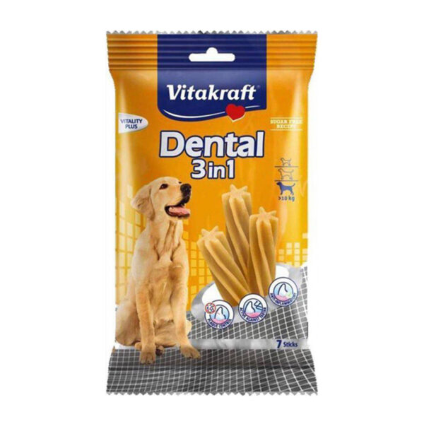 Vitakraft Dental 3 In 1 Dog Treat Sticks X7 Sticks 180G 1.jpg