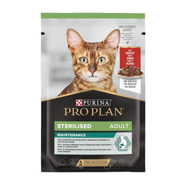 Purina Proplan Nutri Savour Sterilised Adult Cat Wet Food Beef In Sauce 85G