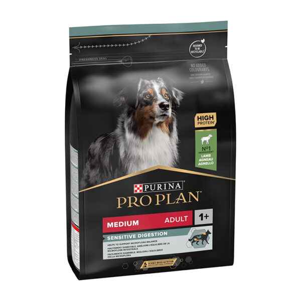 Purina Proplan Opti Digest Sensitive Digestion Medium Adult Dog Dry Food Lamb 3Kg