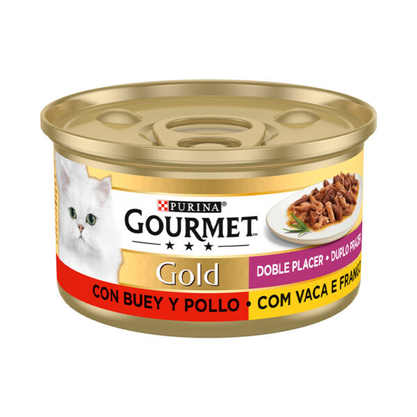 Purina gourmet gold in gravy with beef and chicken