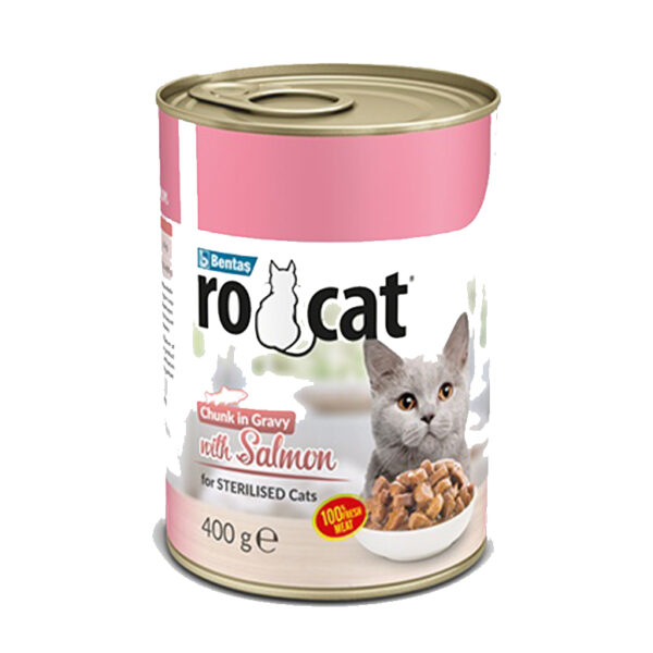 Rocat sterilised chunks in gravy with salmon 400g