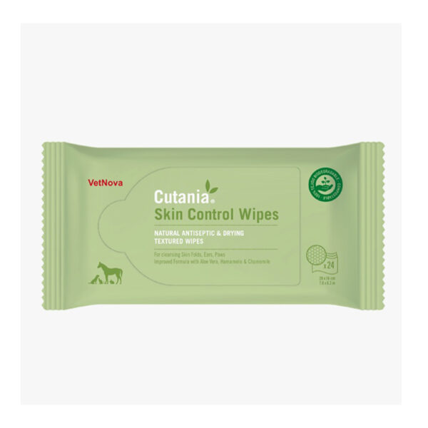 VetNova Cutania skin control wipes, for skin, ears & paws 20x16cm (24pcs)