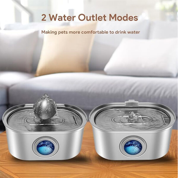 Stainless steel pet water fountain with ball 3.2L