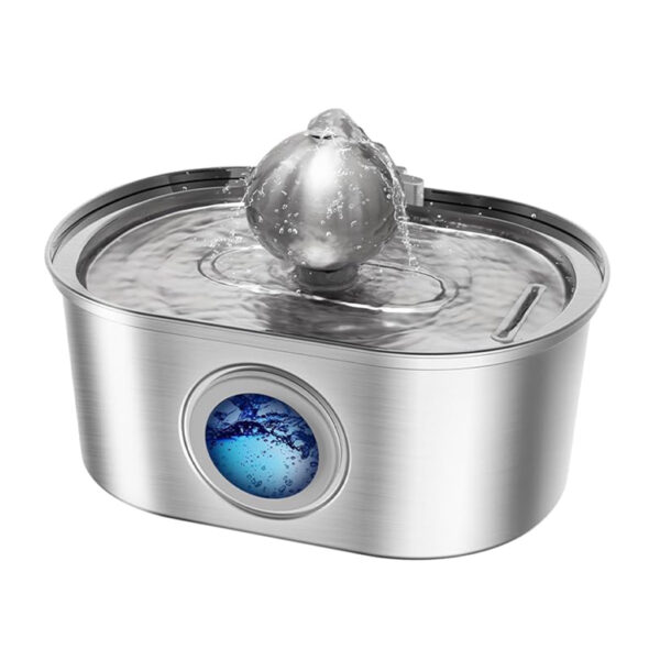 Stainless steel pet water fountain with ball 3.2L